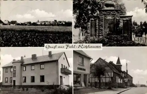 Ak Fehl Ritzhausen im Westerwald, Panorama, Denkmal, Konsumgenossenschaft Marienberg