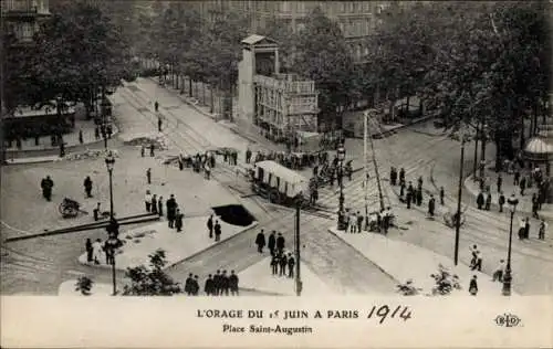 Ak Paris VIII., Der Sturm vom 15. Juni, Place Saint Augustin