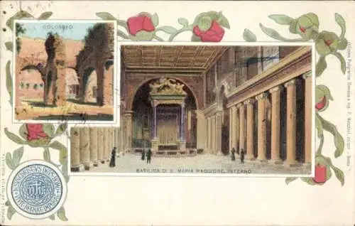 Künstler Litho Roma Rom Lazio, Colosseo, Basilica di S. Maria Maggiore