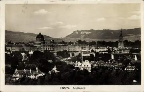 Ak Bern Stadt Schweiz, Gesamtansicht, Südfront