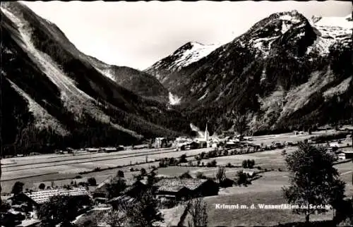 Ak Krimml in Salzburg, Panorama, Berge, Wasserfall