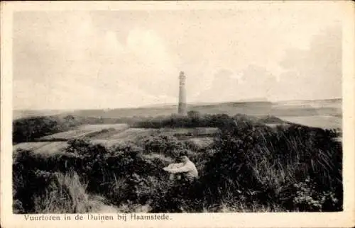 Ak Haamstede Zeeland Niederlande, Leuchtturm in den Dünen