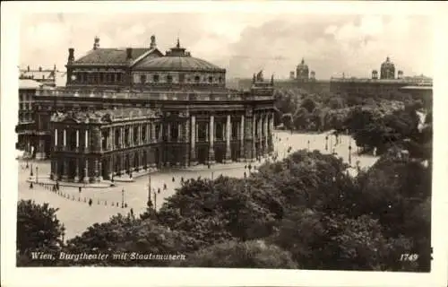 Ak Wien 1 Innere Stadt, Burgtheater mit Staatsmuseum