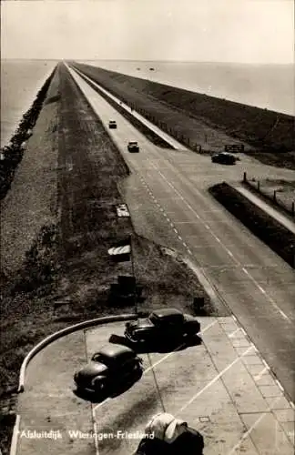 Ak Wieringen Hollands Kroon Nordholland Niederlande, Afsluitdijk, Abschlussdeich, A7 Autobahn