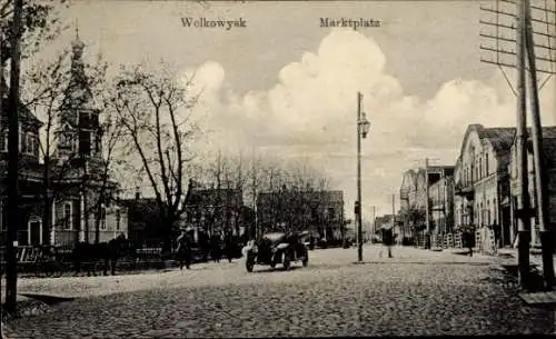 Ak Waukawysk Wolkowysk Weißrussland, Marktplatz, Auto
