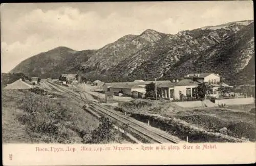 Ak Mzcheta Georgien, Bahnhof, Gleisseite