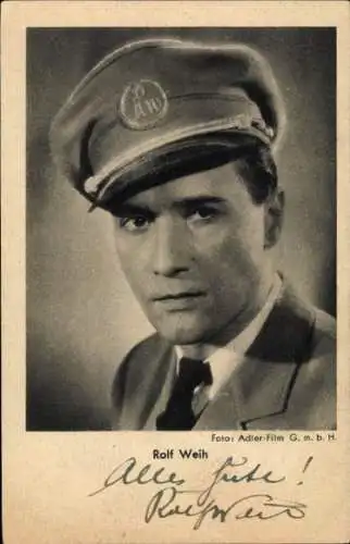 Ak Schauspieler Rolf Weih in Uniform, Portrait, Autogramm