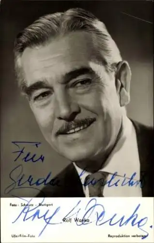 Ak Schauspieler Rolf Wanka, Portrait, Autogramm