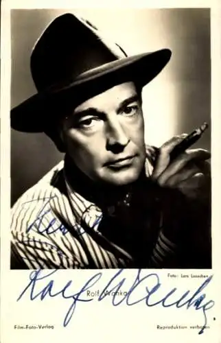 Ak Schauspieler Rolf Wanka, Portrait, Zigarre rauchend, Autogramm