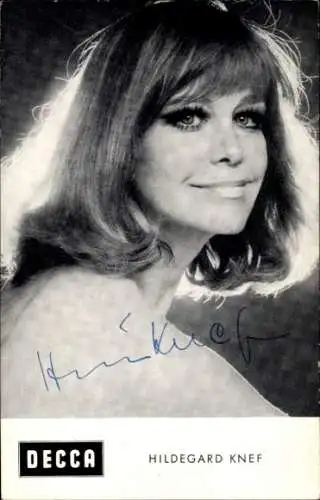 Ak Schauspielerin Hildegard Knef, Portrait, Autogramm