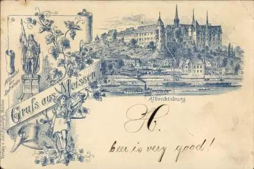 Litho Meißen an der Elbe, Albrechtsburg