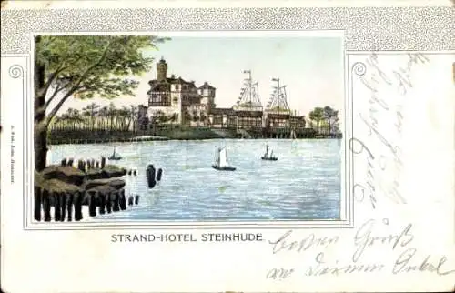 Passepartout Litho Steinhude Wunstorf in Niedersachsen, Strandhotel