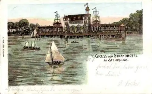 Litho Steinhude Wunstorf in Niedersachsen, Strandhotel