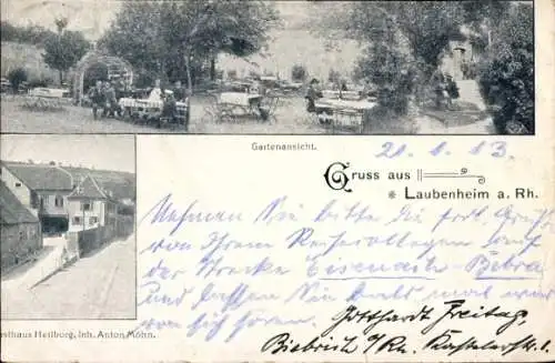 Ak Laubenheim Mainz am Rhein, Gasthaus Heilburg, Gartenpartie