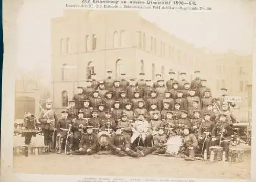 Foto Reserve der III. Old. Batterie 2. Hannoversches Feld-Artillerie-Regiment 99, Dienstzeit 1896-98