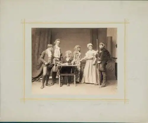 Foto Jena, Schauspieler in Kostümen auf einer Bühne, Theaterszene 1893