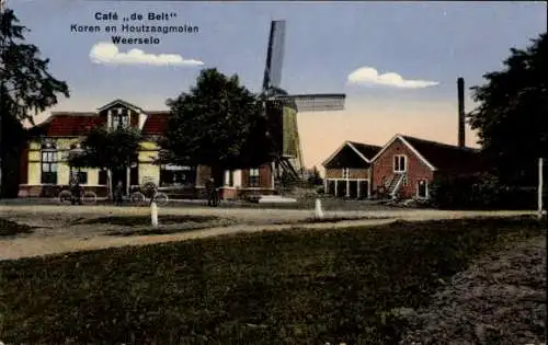 Ak Weerselo Overijssel, Cafe, Windmühle