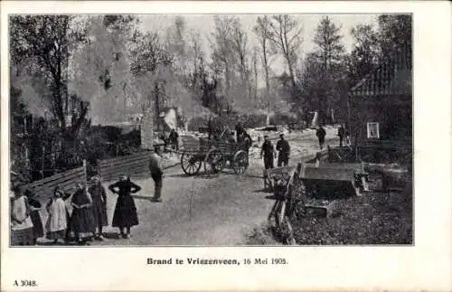 Ak Vriezenveen Overijssel Niederlande, Brand, 16. Mai 1905