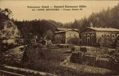 Ak Rabenau im Erzgebirge, Rabenauer Grund, Rabenauer Mühle
