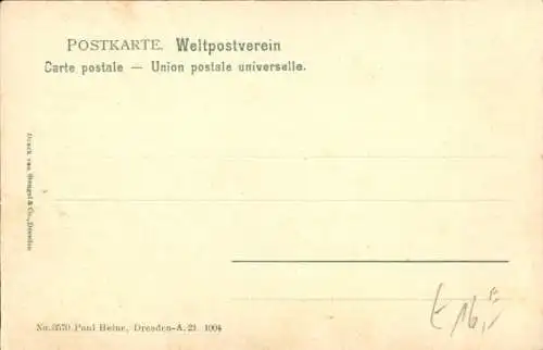 Künstler Ak Dresden, der wieder aufgenommene Schiffsverkehr auf der Elbe, tiefster Wasserstand 1904