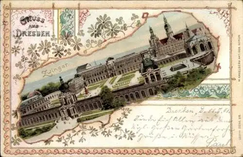 Litho Dresden Altstadt, Königlicher Zwinger