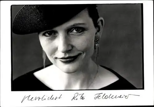 Ak Schauspielerin Rita Feldmeier, Portrait, Autogramm, Hut