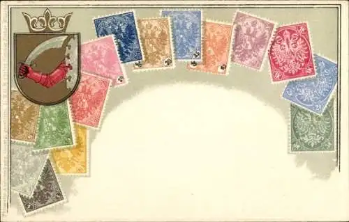 Briefmarken Ak Bosnien, Wappen