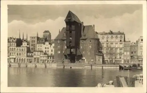 Foto Ak Gdańsk Danzig, Langebrücke, Krantor