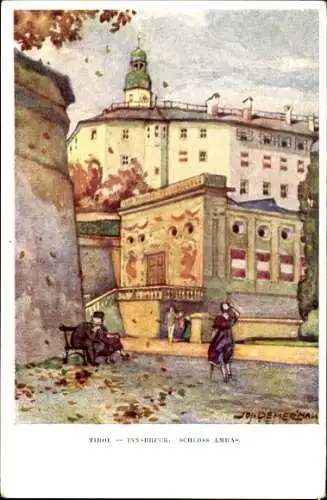 Künstler Ak Amras Innsbruck in Tirol, Schloss Amras