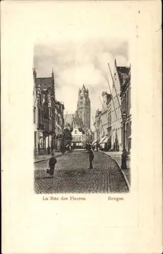 Passepartout Ak Bruges Brügge Flandern Westflandern, Rue des Pierres