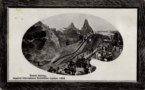 Passepartout Ak London City England, Imperial International Exhibition 1909, Scenic Railway