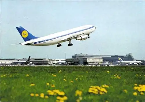 Ak Airbus A 300 B, Passagierflugzeug der Lufthansa nach dem Start, Flughafen Frankfurt Main