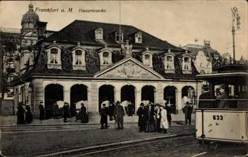 Ak Frankfurt am Main, Hauptwache, Straßenbahn