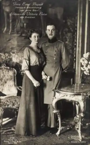 Ak Herzog Ernst August von Braunschweig, Prinzessin Victoria Luise von Preußen, Portrait