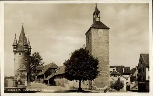 Ak Lindau am Bodensee Schwaben, Peterskirche, Diebsturm