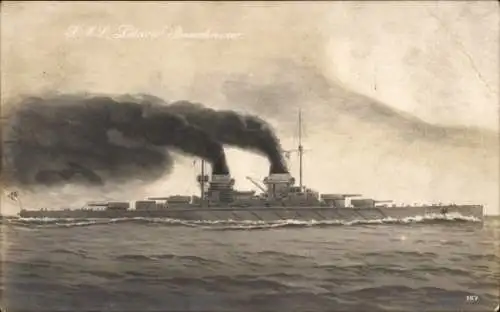 Ak Deutsches Kriegsschiff, SMS Derfflinger, Panzerkreuzer, Kaiserliche Marine