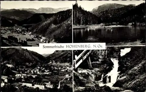 Ak Hohenberg in Niederösterreich, Sommerfrische, Ortsansicht, Bach, See