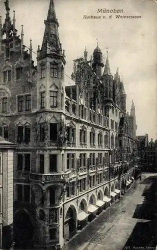 Ak München, Rathaus v. d. Weinstraße