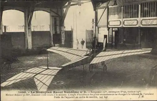 Ak Le Monoplan Raoul Vendome Nr. 2