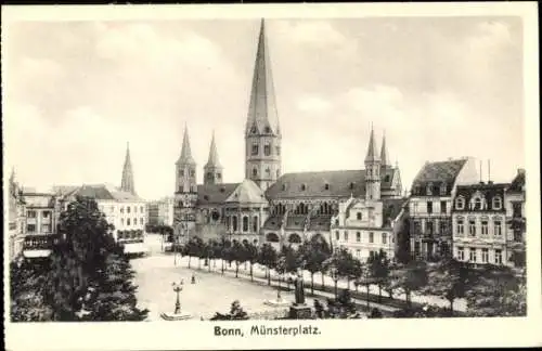 Ak Bonn in Nordrhein Westfalen, Münsterplatz mit Münsterkirche