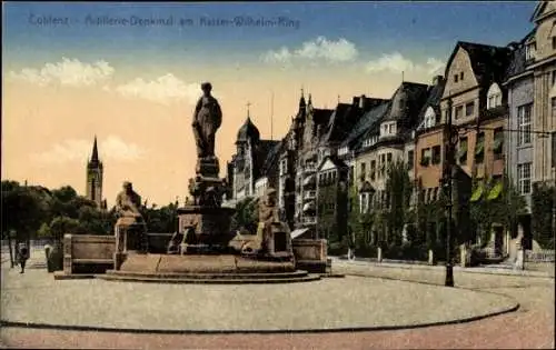 Ak Koblenz am Rhein, Artillerie-Denkmal, Kaiser-Wilhelm-Ring