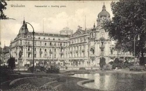 Ak Wiesbaden in Hessen, Nassauerhof, Bowling green