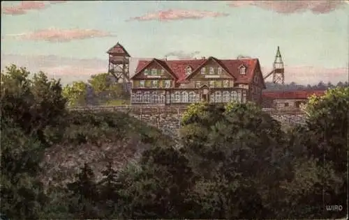 Künstler Ak Brotterode in Thüringen, Großer Inselsberg, Herzogliches Hotel Gotha