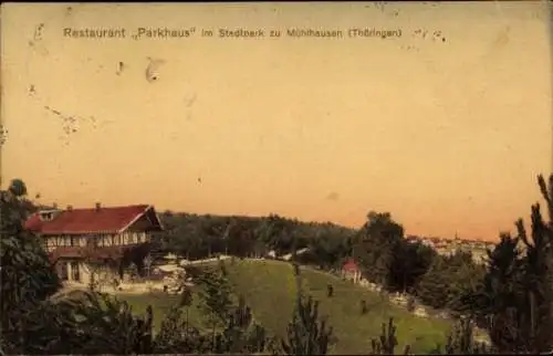 Ak Mühlhausen in Thüringen, Restaurant Parkhaus, Stadtpark