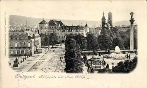 Ak Stuttgart in Württemberg, Schlossplatz, Altes Schloss