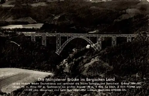 Ak Solingen im Bergischen Land, Müngstener Brücke