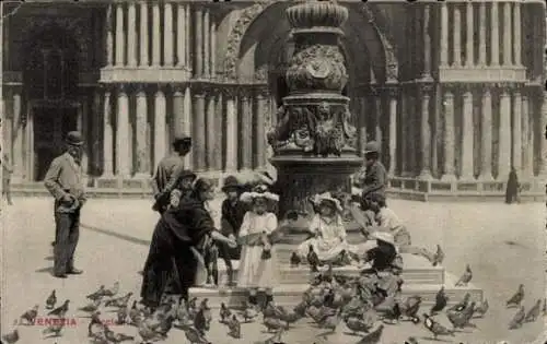 Ak Venezia Venedig Veneto, Tauben