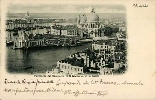 Ak Venezia Venedig Veneto, Panorama dal Campanile di S. Marco verso la Salute