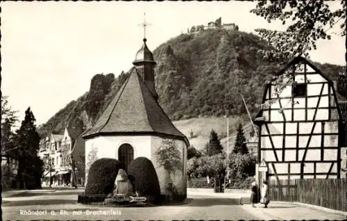 Ak Rhöndorf Bad Honnef am Rhein, Kapelle, Fachwerkhaus, Drachenfels