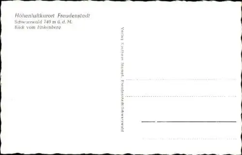 Ak Freudenstadt im Schwarzwald, Blick vom Finkenberg